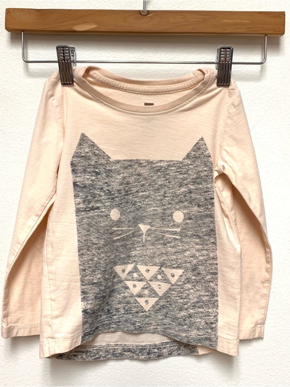 Tea Collection Double Sided Cat Graphic Tee Size XS 2-3 Long Sleeve T-Shirt Pink